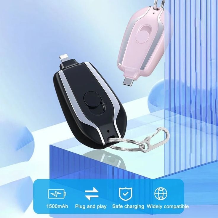 PORTABLE KEYCHAIN CHARGER 1500MAH FAST CHARGING BACKUP POWER BANK