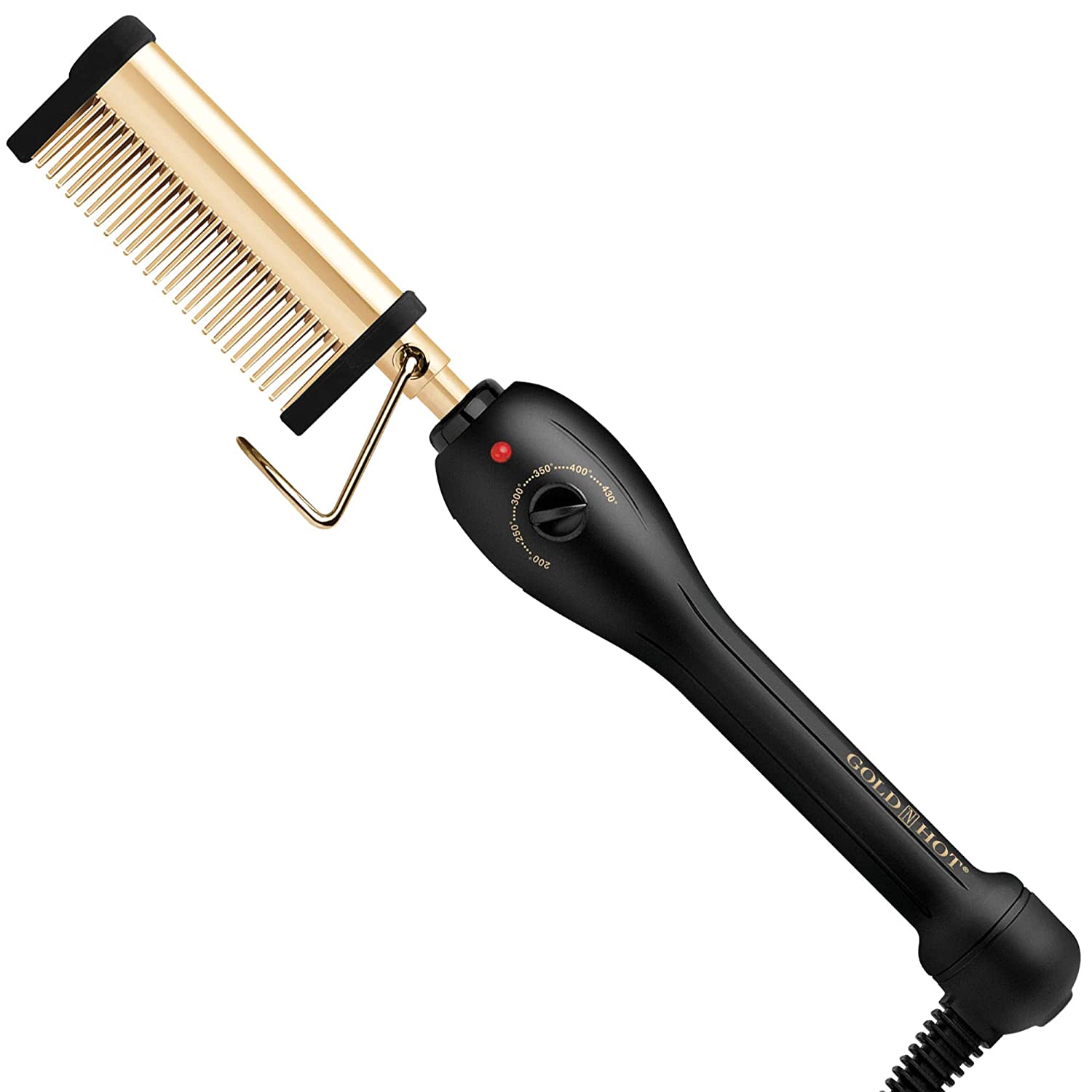 Gold Pressing & Styling Comb: Effortless Lifting and Straightening for Perfect Hair Styling