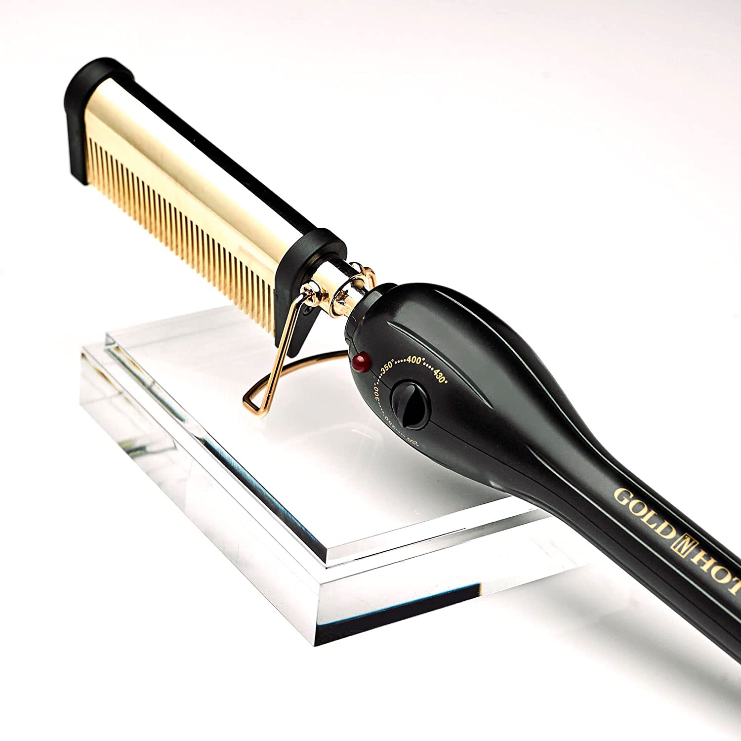 Gold Pressing & Styling Comb: Effortless Lifting and Straightening for Perfect Hair Styling