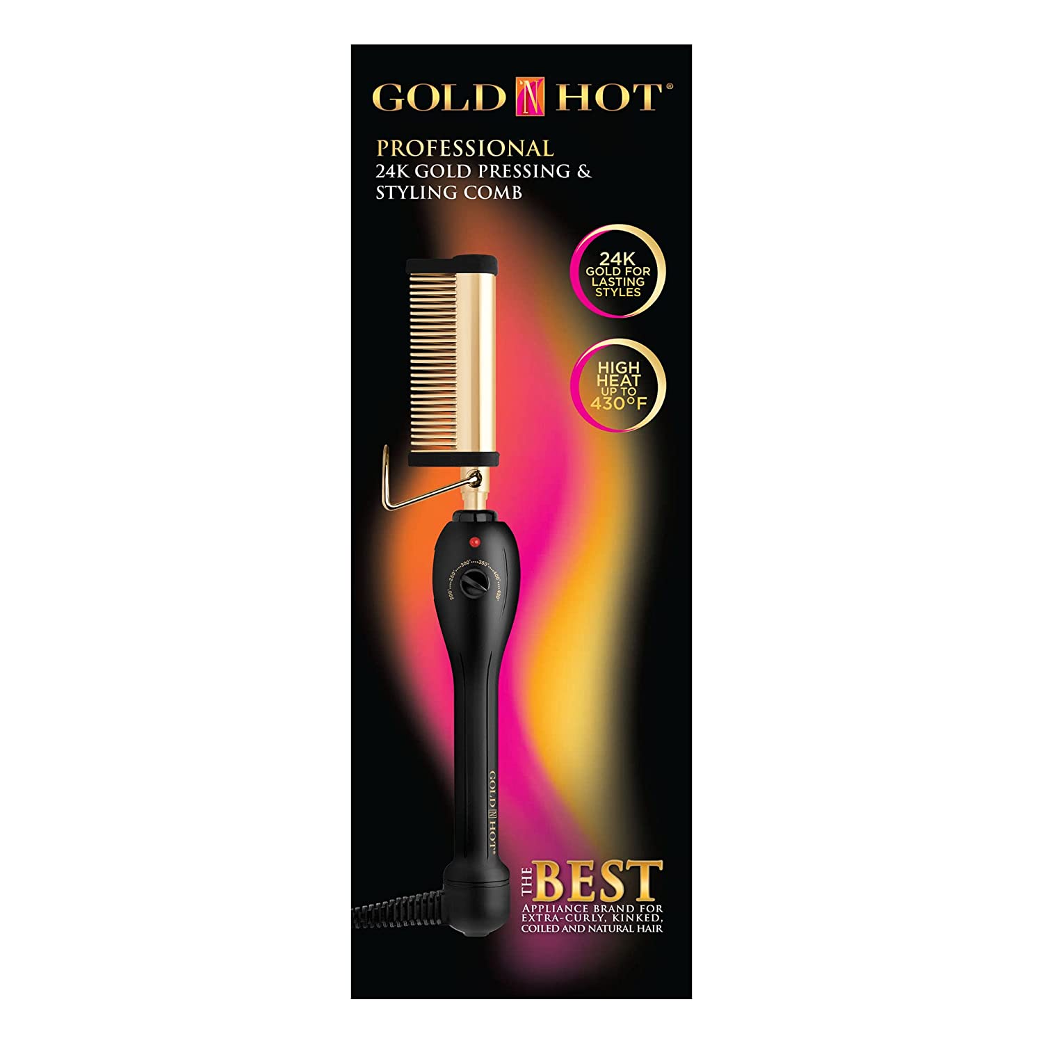 Gold Pressing & Styling Comb: Effortless Lifting and Straightening for Perfect Hair Styling